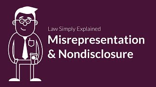 Misrepresentation and Nondisclosure  Contracts  Defenses amp Excuses [upl. by Britt]