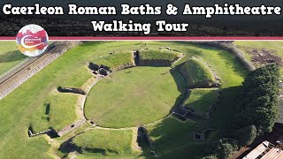 CAERLEON ROMAN BATHS amp AMPHITHEATRE WALES  Walking Tour  Pinned on Places [upl. by Sairtemed146]