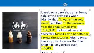 How to apply misrepresentation Liam cupcake scenario [upl. by Frank]