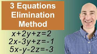 Solving Systems of 3 Equations Elimination [upl. by Gilman]