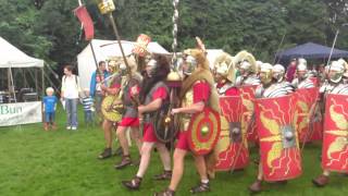 Roman Reenactment at the Amphitheatre in Caerleon Marching In [upl. by Westbrook]