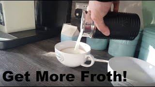 How to Get More Froth from Your Nespresso Coffee Aeroccino  Nespresso tips and help [upl. by Nalyk942]