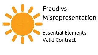 Fraud vs Misrepresentation  Other Essential Elements of a Valid Contract  CA CPT  CS amp CMA [upl. by Giulio823]